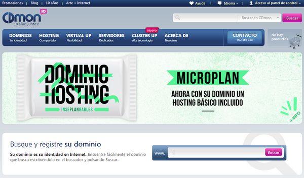 cdmon CDmon ofrece un plan de hosting básico gratuito, con cualquier dominio registrado