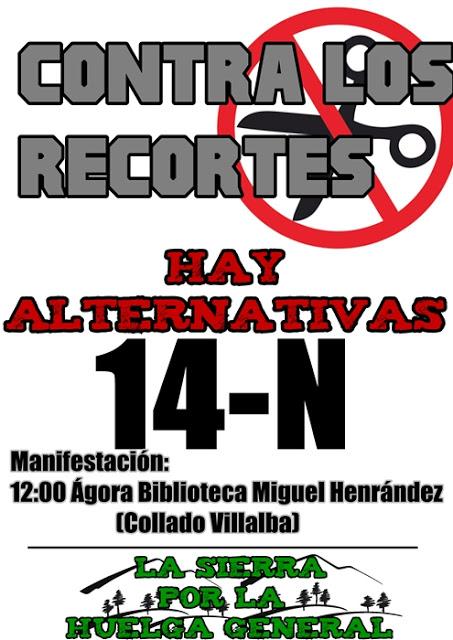 #14N Manifestación en Collado Villalba. Contra los recortes, hay alternativas, La Sierra por la Huelga General