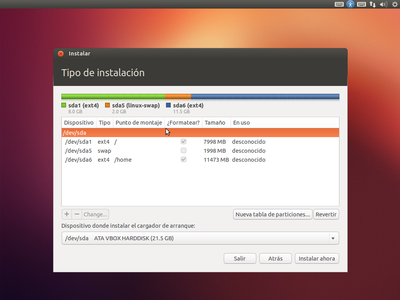 Particionar el disco duro para la instalación de Ubuntu particiones5 th Particionar el disco duro para la instalación de Ubuntu