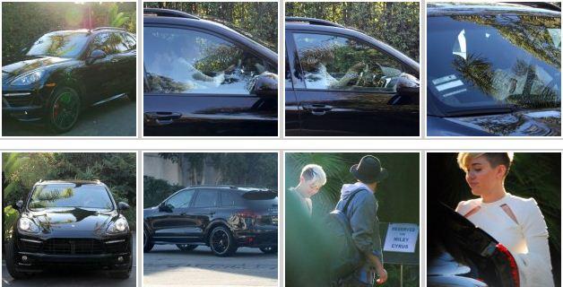 Miley Cyrus pasea en su nuevo auto deportivo Miley Cyrus pasea en su nuevo auto deportivo