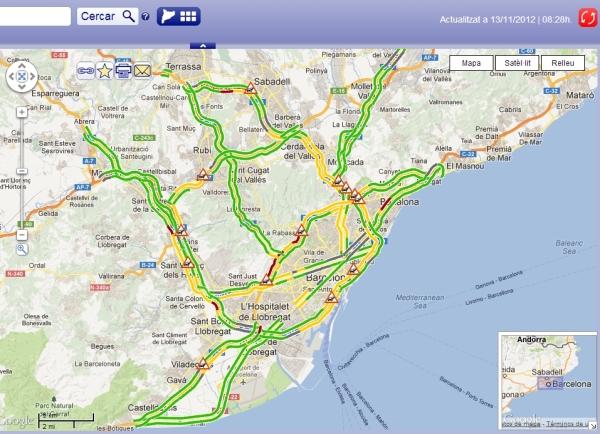 transit3 Seguimiento de la huelga en Barcelona por las incidencias de tránsito, analisis de las 8:30h