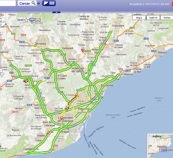 transit3b Seguimiento de la huelga en Barcelona por las incidencias de tránsito, analisis de las 8:30h