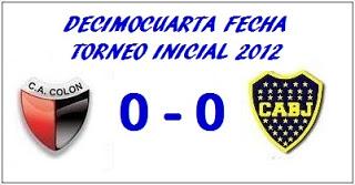 Colón:0 - Boca Juniors:0  (Fecha 14°)