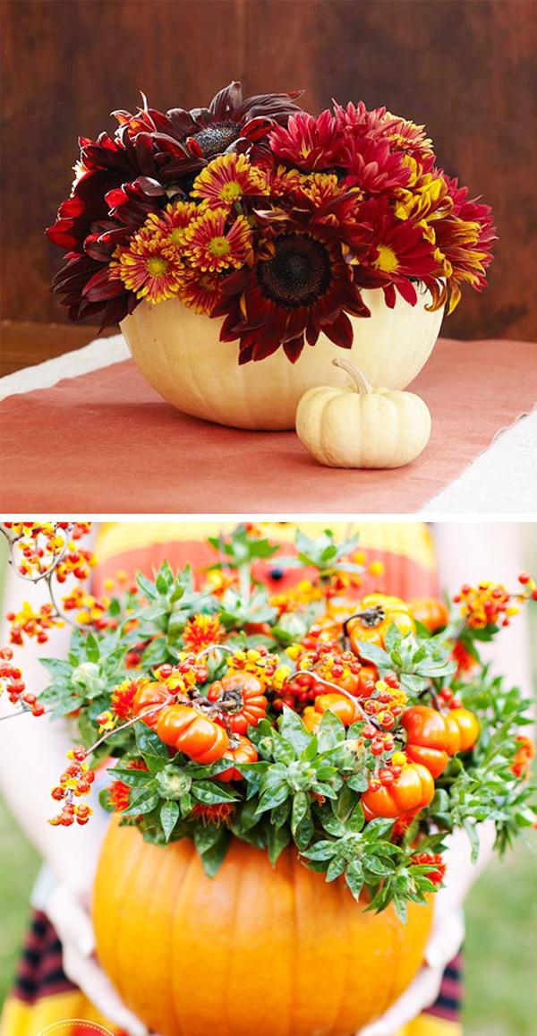 calabazas-florero calabazas huecas como florero