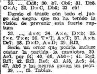 Recorte de prensa donde Vallés comenta lo antedicho Recorte de prensa donde Vallés comenta una parte de la partida Alekhine - Valles del IV Torneo Internacional de Ajedrez de Sabadell 1945