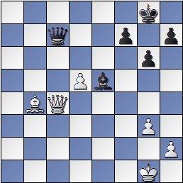 Posición después de 37...Dc7 Partida Alekhine - Valles en el IV Torneo Internacional de Ajedrez de Sabadell 1945, posición después de 37...Dc7