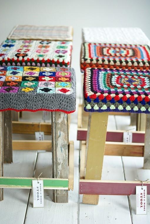 Taburetes Reciclados de Ganchillo taburete ganchillo4 Taburetes Reciclados de Ganchillo