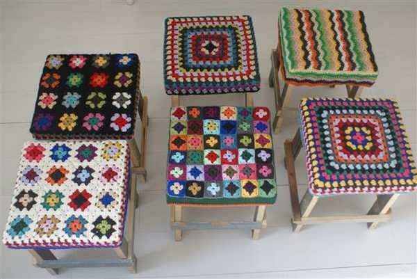 Taburetes Reciclados de Ganchillo taburete ganchillo1 Taburetes Reciclados de Ganchillo