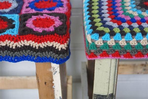 Taburetes Reciclados de Ganchillo taburete ganchillo2 Taburetes Reciclados de Ganchillo