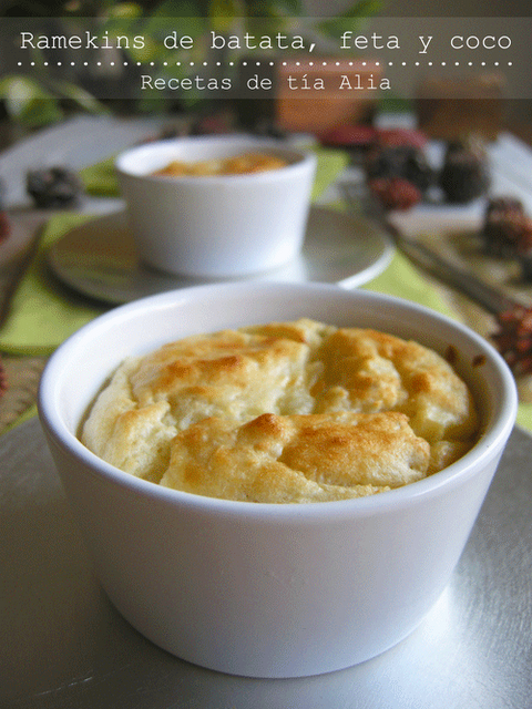 Ramekins de batata, feta y coco Ramekins de batata, feta y coco