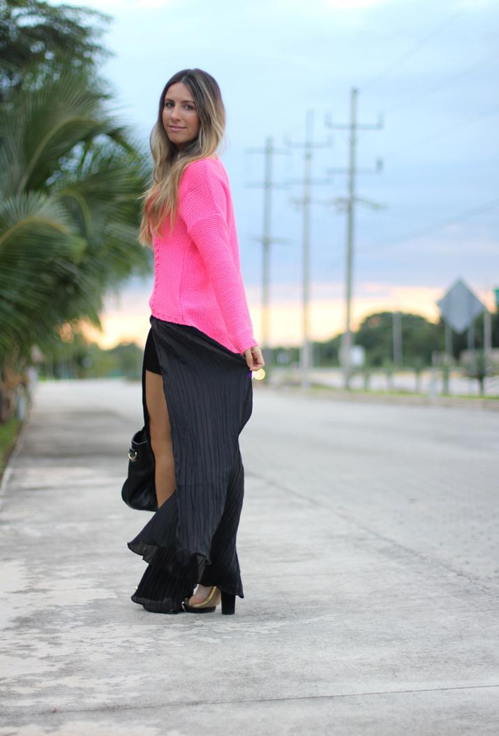 Maxi skirt pleated Maxi skirt fashion blogger