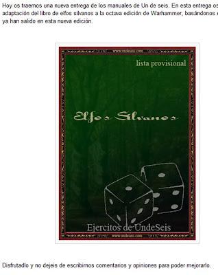 Reglas Alternativas de los Elfos Silvanos de Un de Seis Reglas Alternativas de los Elfos Silvanos de Un de Seis