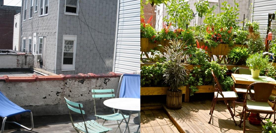 Antes y después de una terraza en New York