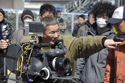 Takeshi Kitano en el rodaje de Outrage Beyond (2012)