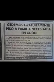 «Cedemos gratuitamente piso a familia necesitada en Gijón»