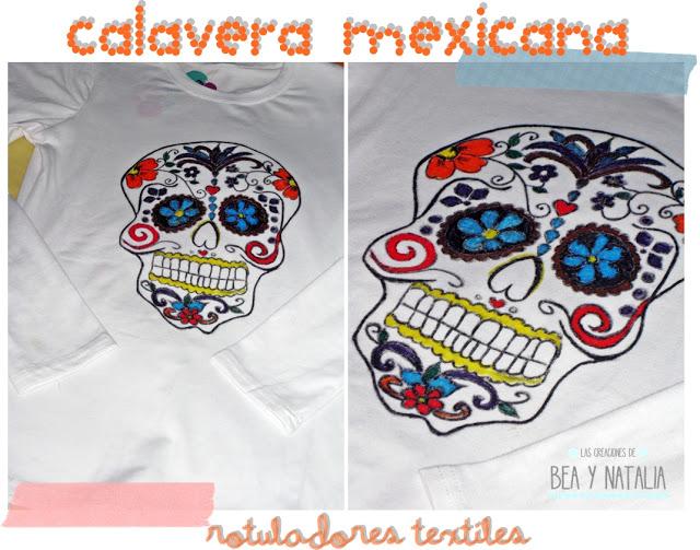Camiseta con calavera mexicana