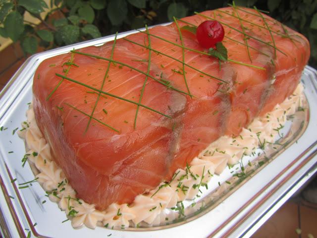 Pastel de salmón y langostinos