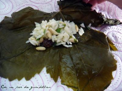 Relleno de dolma de arroz dolma-arroz