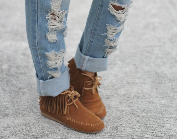 fringes booties blogger Fringes boties camel colour