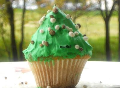 Cupcake arbolito de Navidad muy simple Cupcake arbolito de Navidad muy simple