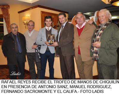 RAFAEL REYES PREMIADO POR LA MONTERA RAFAEL REYES PREMIADO POR LA MONTERA