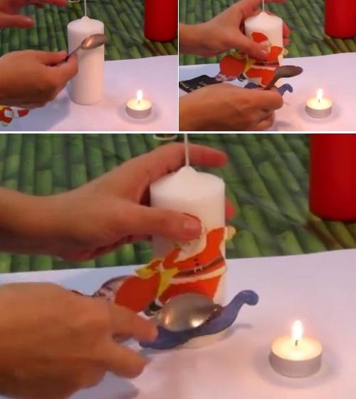 Tutorial de decoración de velas mediante decoupage (PASO 3) DIY video tutorial de decoupage velas con servilletas adornos de navidad