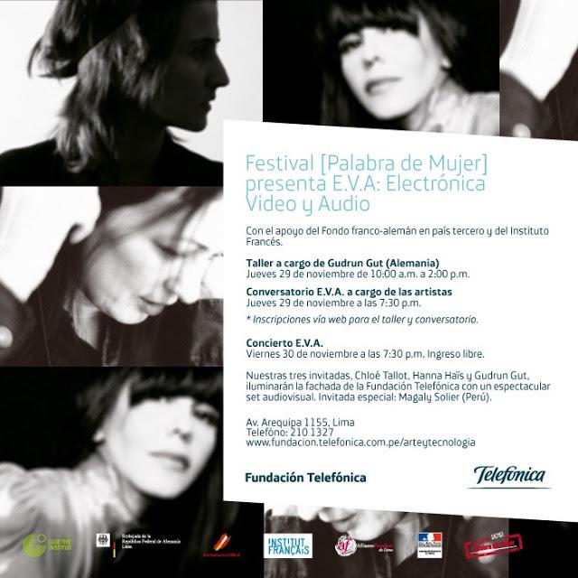 “E.V.A.”,Electrónica, vídeo y audio experimental, en el marco del festival Palabra de Mujer