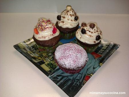 cupcakes de chocolate y queso