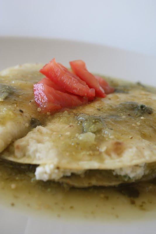 Enchiladas verdolagas y requeson Enchiladas verdes con verdolagas y requesón (o tofu)