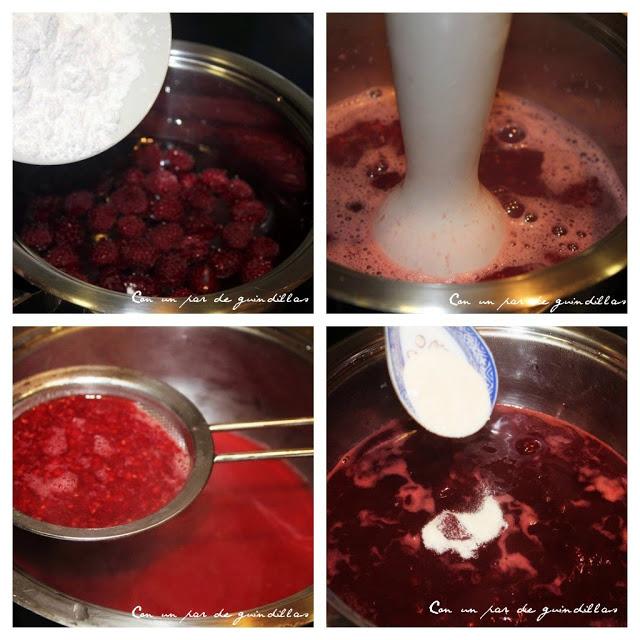 Proceso de elaboración del canelón de frambuesa canelón-frambuesa-agar-agar