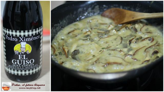 Boletus con salsa de Torta del Casar y reducción de Pedro Ximénez