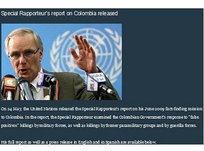 Informe de Naciones Unidas sobre Ejecuciones Extrajudiciales, 98.5% de impunidad en Colombia.