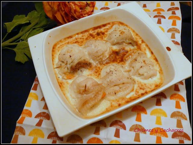 Rollitos de Lenguado con Salsa de Nata Rollitos de Lenguado con Salsa de Nata