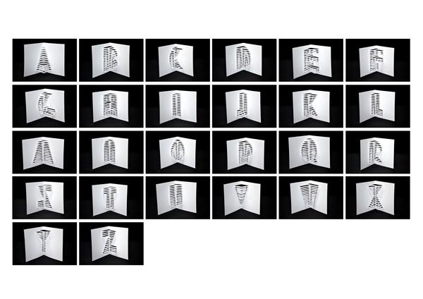 Obvolute: Tipografía con Papel Plegado tipografia papel plegado