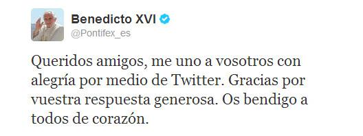 El primer tweet del Papa Tweet Papa spanish