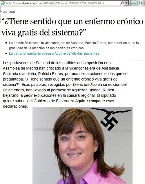 Patricia Flores la viceconsejera nazi de sanidad del PP en la Comunidad de Madrid
