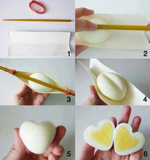 Cómo hacer un huevo cocido con forma de corazón Ideas para DIY (do it yourself = háztelo tú mismo): Cocina