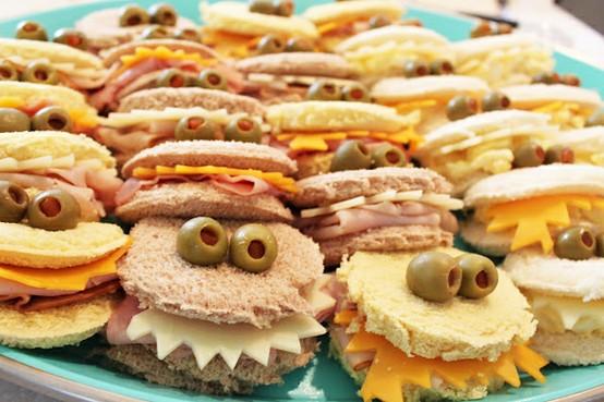 Hazlo tú misma - Sandwiches para una fiesta monstruosa Ideas para DIY (do it yourself = háztelo tú mismo): Cocina