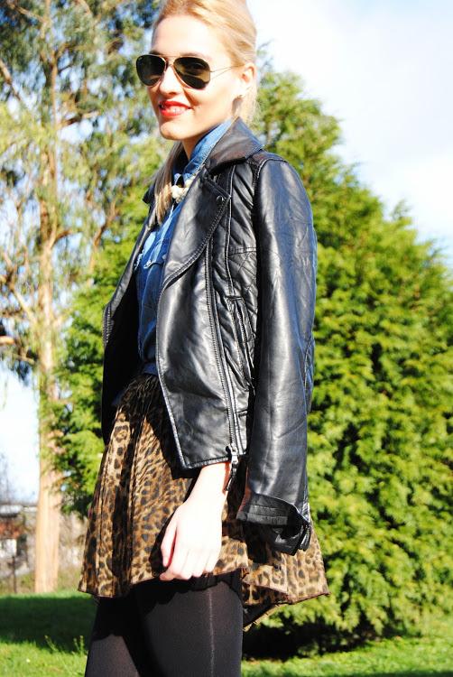 Leopard skirt. Leopard skirt.