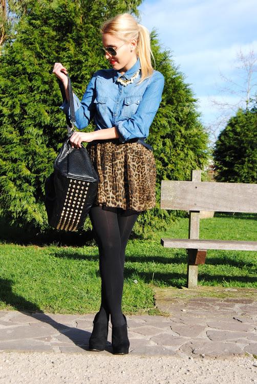 Leopard skirt. Leopard skirt.