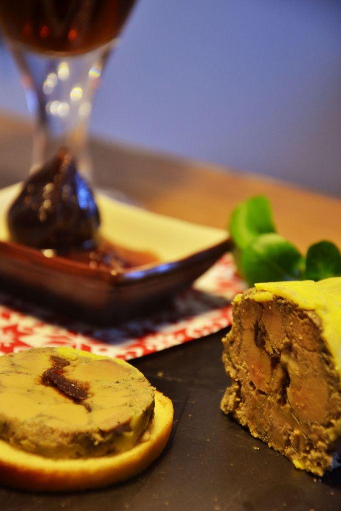 Foie gras al pisco chileno y relleno de higos