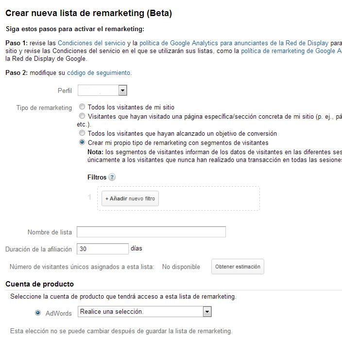 google analytics remarketing 2 Las 4 novedades más interesantes de Google Adwords en el 2012