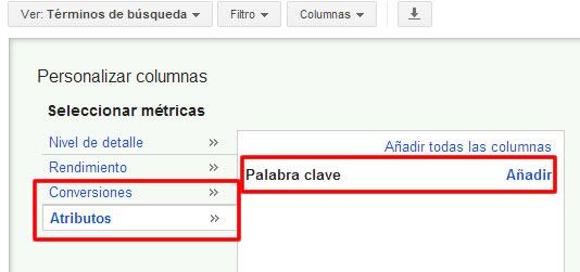 atributo palabras clave Las 4 novedades más interesantes de Google Adwords en el 2012
