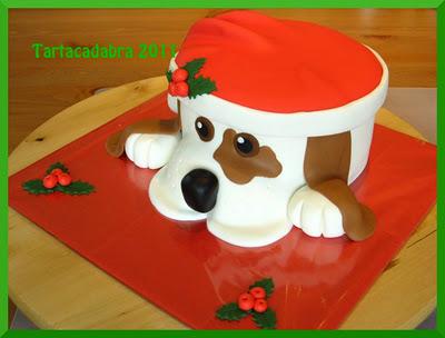 Paso a paso: Tarta perrito navideño