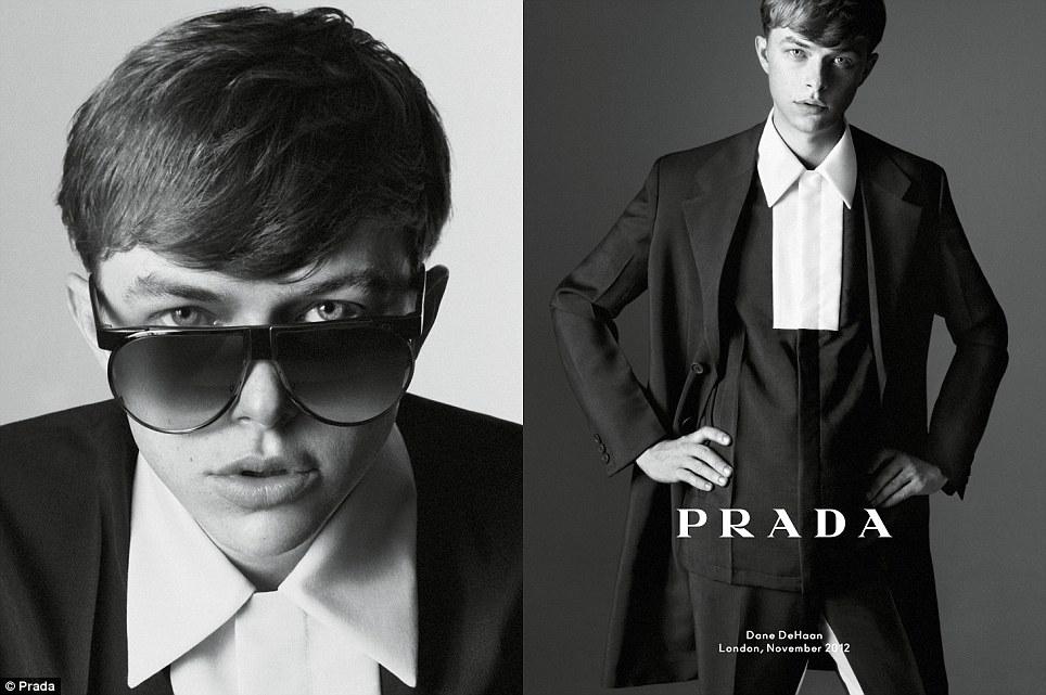 PRADA Spring 2013: Benicio del Toro y Eva Herzigova! You talking to me? Dane DeHaan in Prada's simple, elegant, clean-cut spring/summer 2013 line