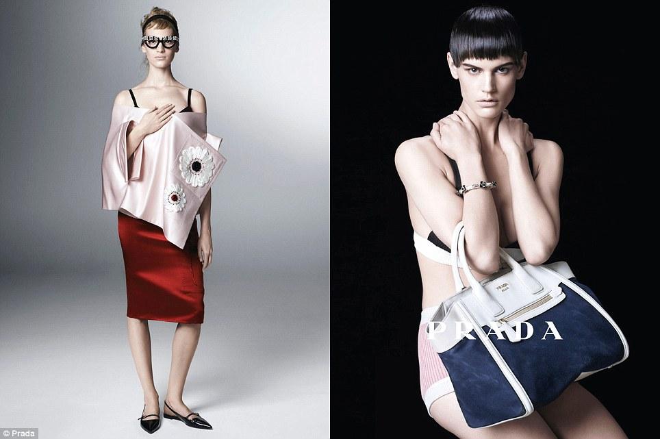 PRADA Spring 2013: Benicio del Toro y Eva Herzigova! Model behaviour: Female models including Eva Herzigova, Eva Herzigova, Sasha Pivovarova, Amber Valletta, Vanessa Axente, Saskia de Brauw, Irina Kravchenko and Sung Hee are used in Prada's new campaign