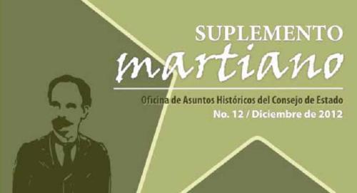 Suplemento Martiano No. 12 del Boletín Revolución, de la OAH del Consejo de Estado Suplemento Martiano No. 12 del Boletín Revolución, de la OAH del Consejo de Estado