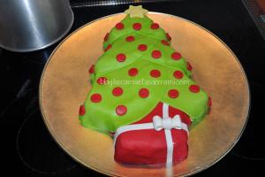 Tarta fondant arbol de navidad 4