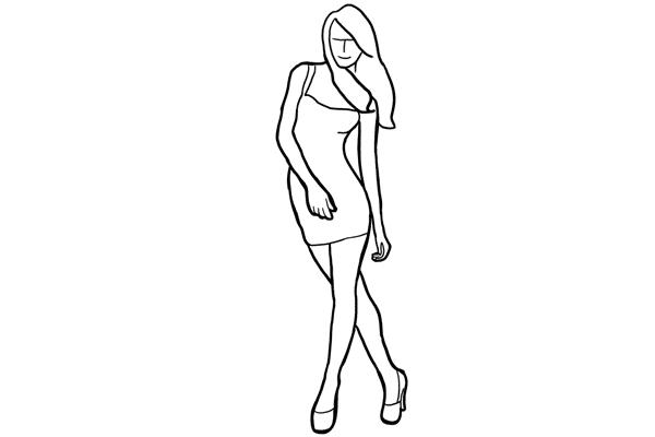 Silueta de cuerpo de mujer para dibujar - Imagui