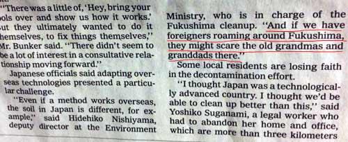Perlas racistas japonesas sobre Fukushima